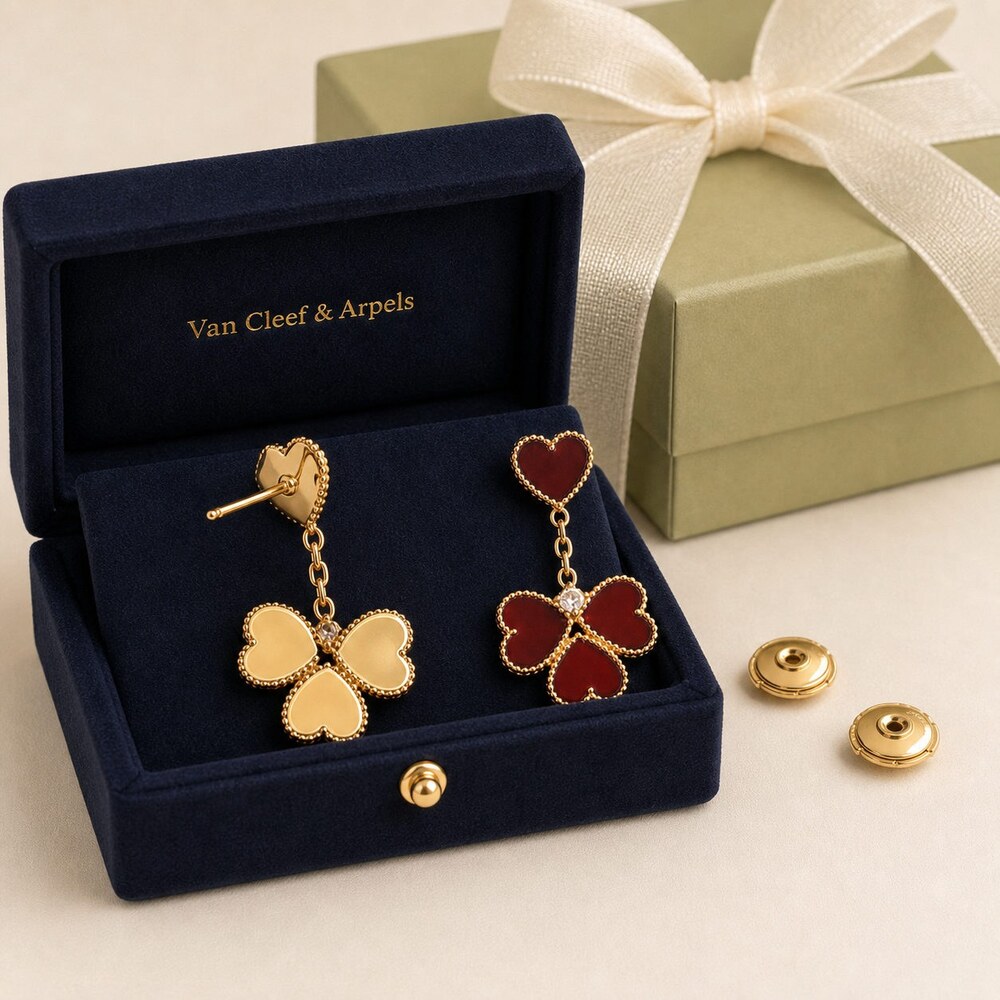 Van Cleef & Arpels Elegant Signature Earrings Style 5 | New with Box - Picture 4 of 9